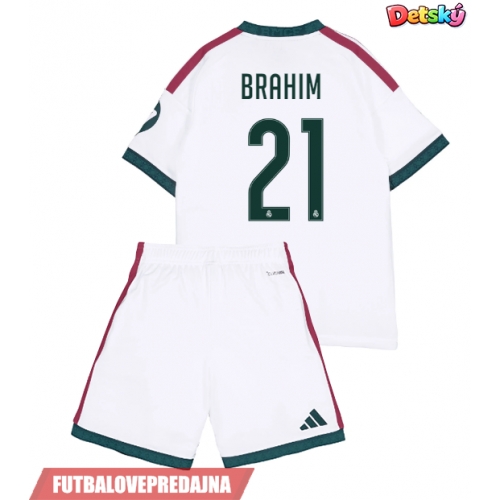 Lacne Dětský Futbalové dres Real Madrid Brahim Diaz #21 2026-27 Krátky Rukáv - Domáci (+ trenírky)